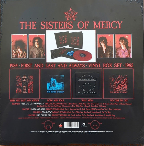 The Sisters Of Mercy : First And Last And Always (Box, Comp, 40t + LP, Album, RE, Red + 3x12", RE, R)