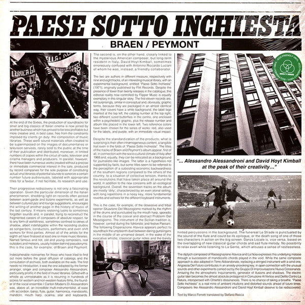 Braen, Peymont - Paese Sotto Inchiesta — front sleeve