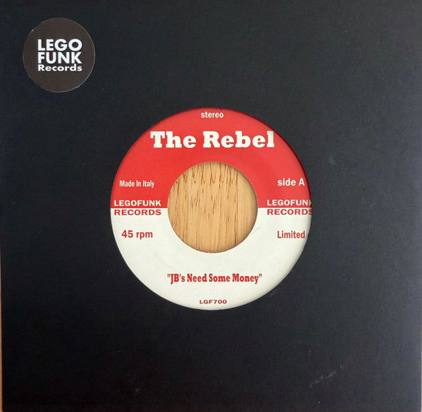 The Rebel , PCJ Project - JB's Need Some Money / Hot Groove (Lego Re- Edit) Third pressing black vinyl — front sleeve