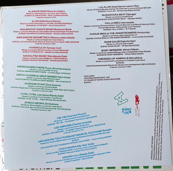 Various : 2015-2025 Les Disques Bongo Joe 10 Years Of Sonic Explorations	 (LP, Cle + LP, Cle + Comp, Ltd, Ann)
