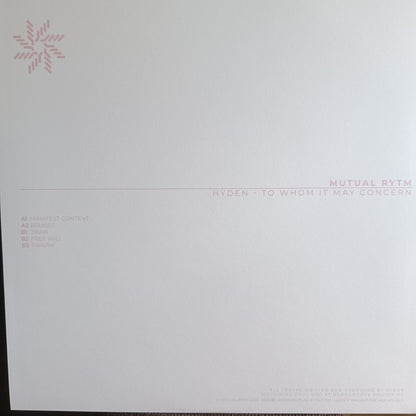 Hyden (2) : To Whom It May Concern (12", EP)