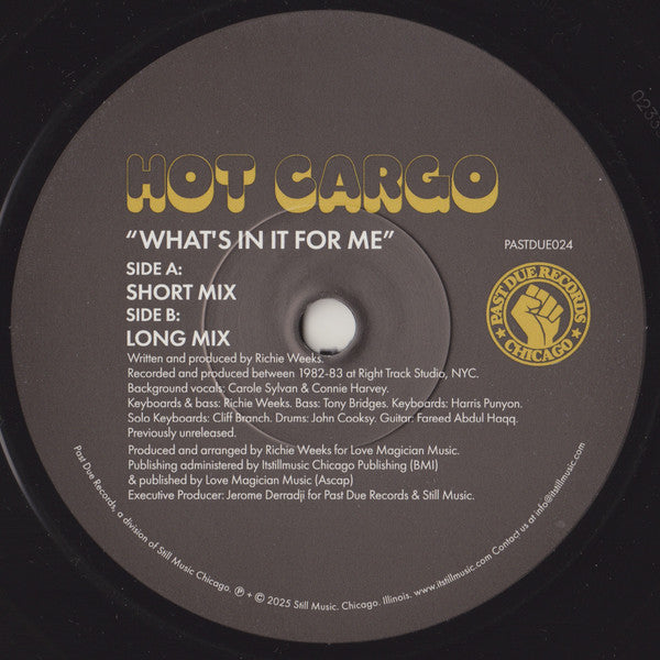 Hot Cargo  - What’s In It For Me — front sleeve