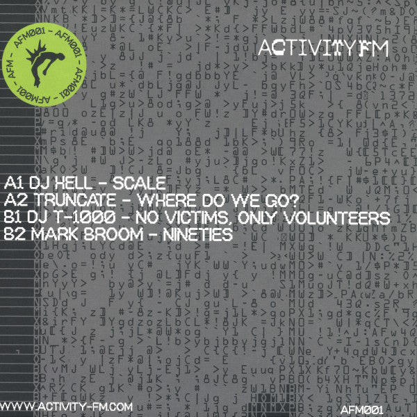Hell, Truncate, DJ T-1000, Mark Broom - AFM001 — back sleeve