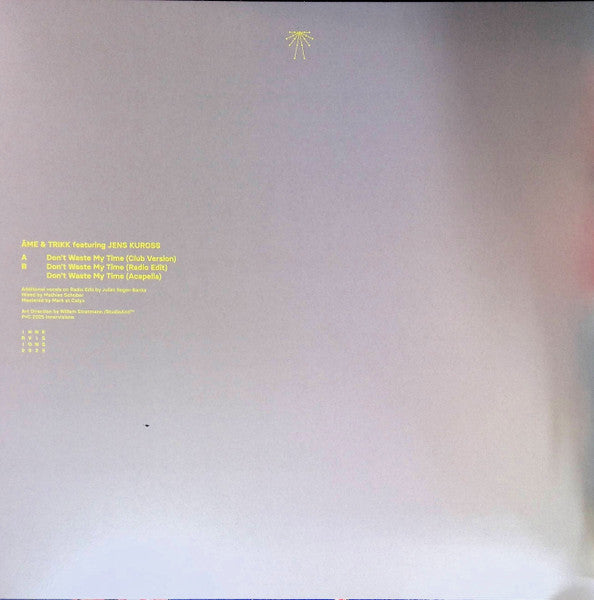 Âme & Trikk Featuring Jens Kuross - Don't Waste My Time — back sleeve