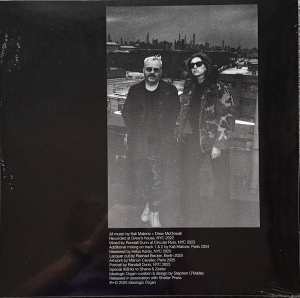 Kali Malone + Drew McDowall - Magnetism — back sleeve