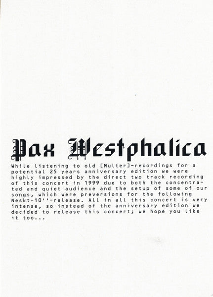 [multer] : Pax Westphalica (LP, Album, Bioplastic, Ltd, Whi)