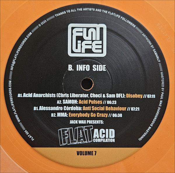 Various - Jack Wax Presents "Flat Acid Compilation" Volume 7 — front sleeve
