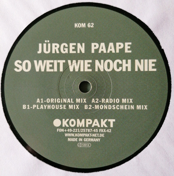 Jürgen Paape : So Weit Wie Noch Nie (12")