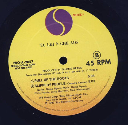 Talking Heads : Burning Down The House / Pull Up The Roots / Slippery People (Cassette Version) (12", Promo)