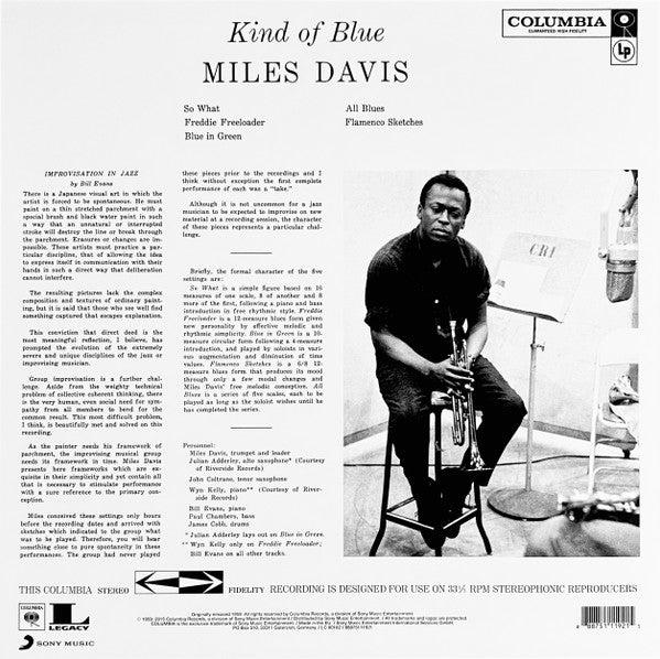 Miles Davis - Kind Of Blue — back sleeve