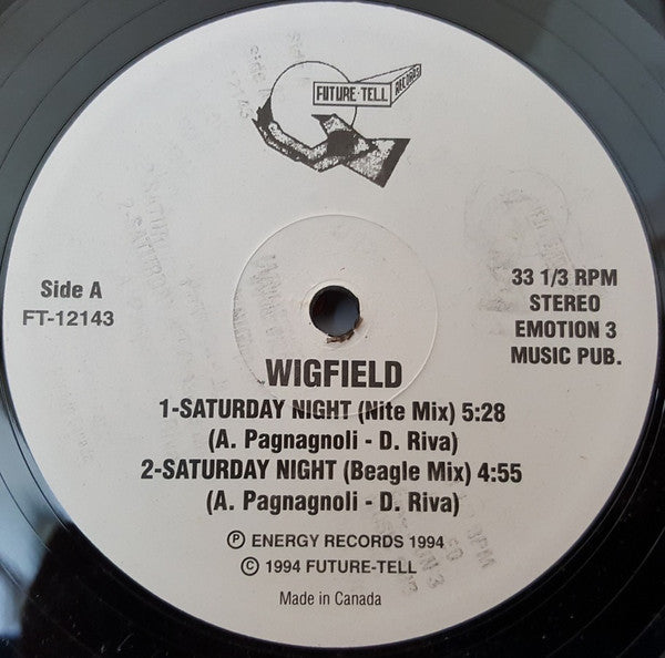 Wigfield* - Saturday Night — back sleeve