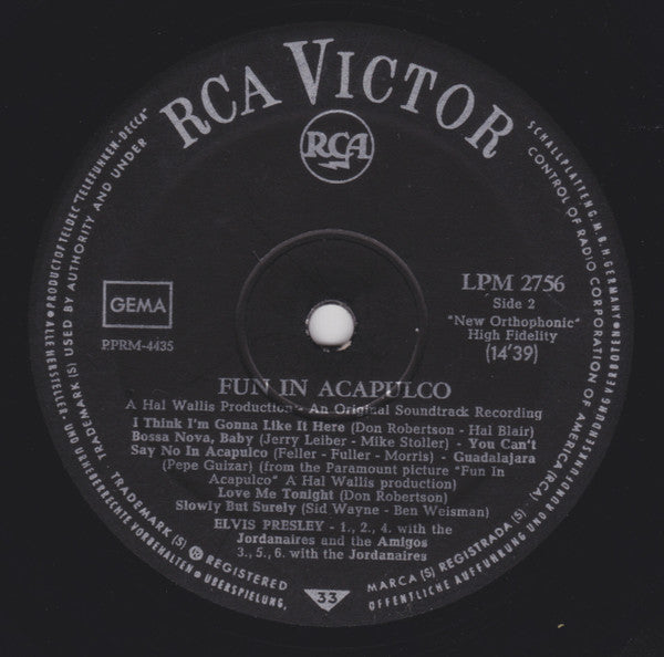 Elvis Presley : Fun In Acapulco (LP, Album, Mono)