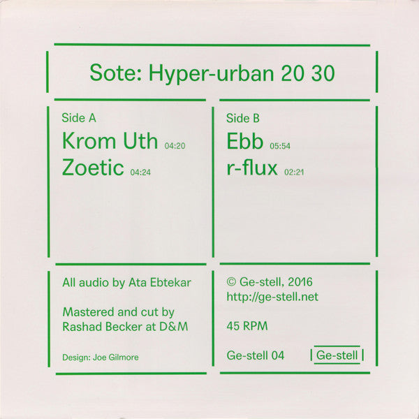 Sote : Hyper-urban 20 30 (12", EP)