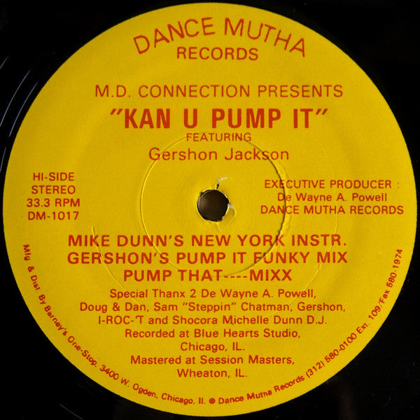 MD Connection, The Featuring Gershon Jackson – Kan U Pump It (12") vinyl record | Paranoise Records