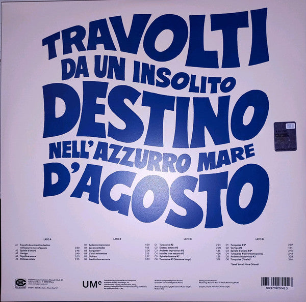 Piero Piccioni - Travolti Da Un Insolito Destino Nell'Azzurro Mare D'Agosto (Colonna Sonora Originale) — back sleeve