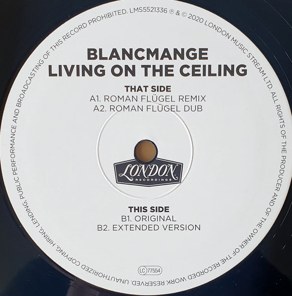 Blancmange – Living On The Ceiling (Roman Flügel Remixes) (12", Maxi) vinyl record | Paranoise Records