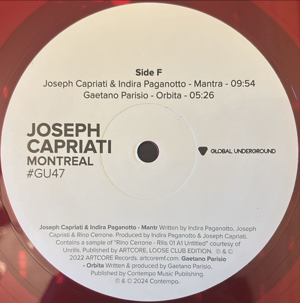 Joseph Capriati – Montreal #GU47 (Comp, Ltd + LP, Blu + LP, Yel + LP, Red) vinyl record | Paranoise Records