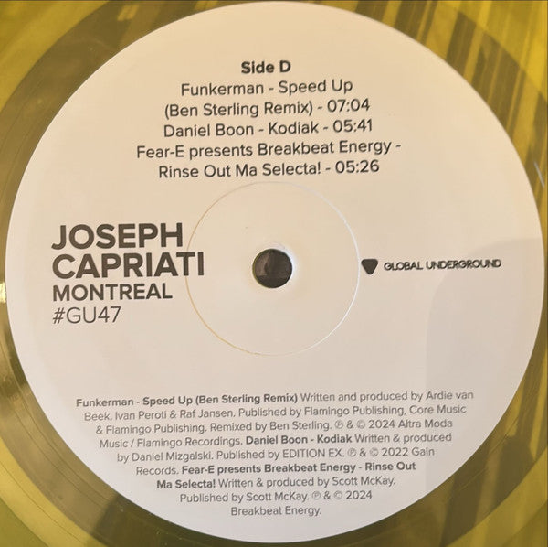Joseph Capriati – Montreal #GU47 (Comp, Ltd + LP, Blu + LP, Yel + LP, Red) vinyl record | Paranoise Records