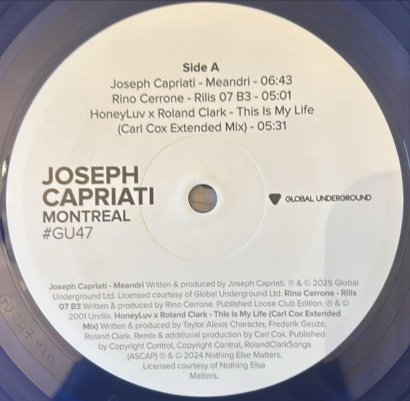 Joseph Capriati – Montreal #GU47 (Comp, Ltd + LP, Blu + LP, Yel + LP, Red) vinyl record | Paranoise Records