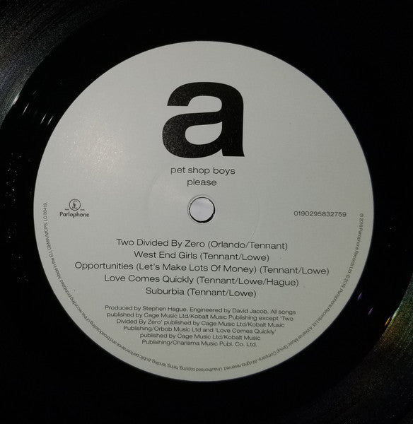 Pet Shop Boys – Please (LP, Album, RE, RM, 180) vinyl record | Paranoise Records