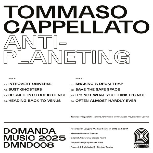 Tommaso Cappellato - Anti-planeting — back sleeve