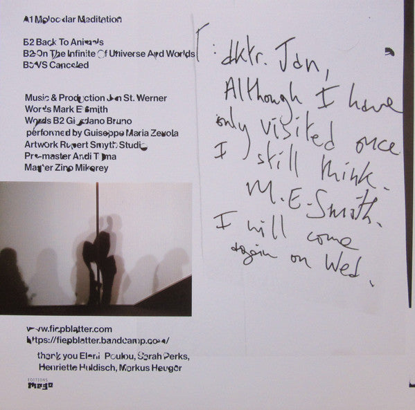 Jan St. Werner - Molocular Meditation — back sleeve