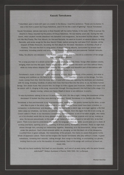 Tomokawa Kazuki = Tomokawa Kazuki – 花火 = Hanabi (LP, Comp, Ltd, RM) vinyl record | Paranoise Records