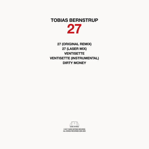 Tobias Bernstrup – 27 (12", RE, RM) vinyl record | Paranoise Records