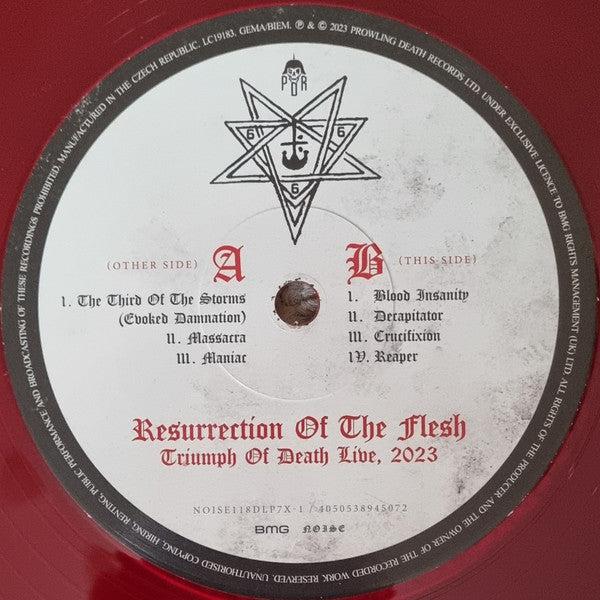 Triumph Of Death – Resurrection Of The Flesh (Triumph Of Death Live, 2023) (2xLP, Album, Ltd, Red + 7", Red) vinyl record | Paranoise Records