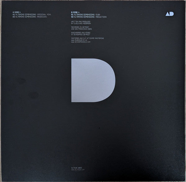 cv313 / Federsen – Altering Dimensions Part One (12", EP, Blu) vinyl record | Paranoise Records
