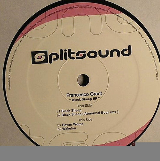 Francesco Grant – Black Sheep EP (12", EP) vinyl record | Paranoise Records