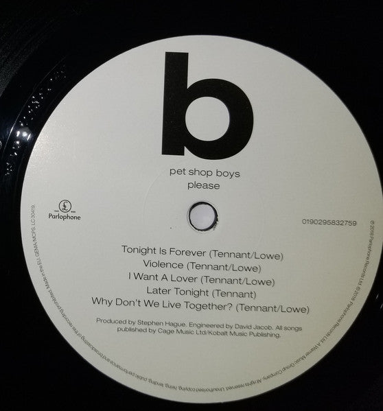 Pet Shop Boys – Please (LP, Album, RE, RM, 180) vinyl record | Paranoise Records