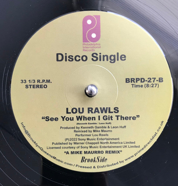 Lou Rawls - You'll Never Find Another Love Like Mine / See You When I Git There (Mike Maurro Remixes) — back sleeve