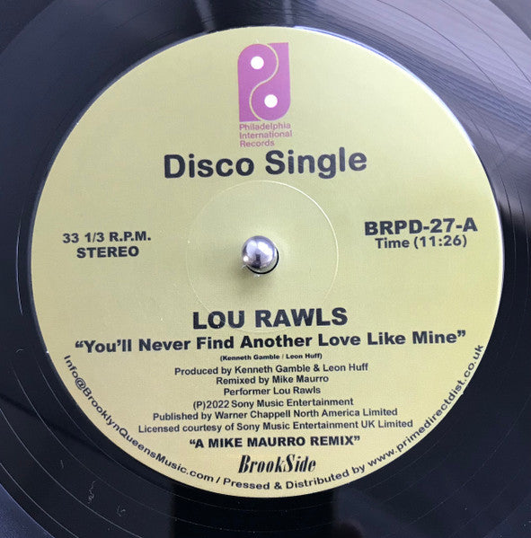 Lou Rawls – You'll Never Find Another Love Like Mine / See You When I Git There (Mike Maurro Remixes) (12") vinyl record | Paranoise Records