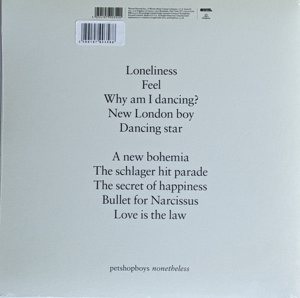 Pet Shop Boys – Nonetheless (LP, Album, Ltd, Gre) vinyl record | Paranoise Records