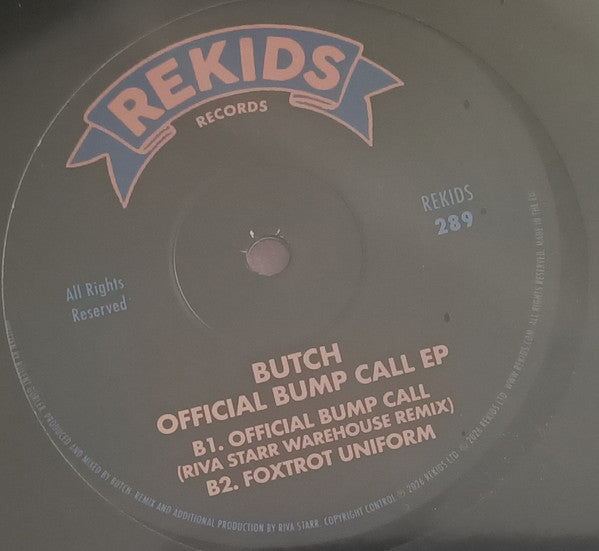Butch - Official Bump Call EP — back sleeve