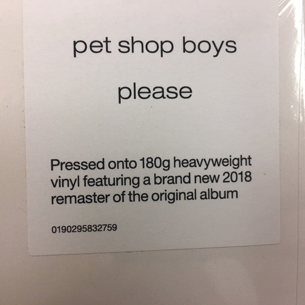 Pet Shop Boys – Please (LP, Album, RE, RM, 180) vinyl record | Paranoise Records