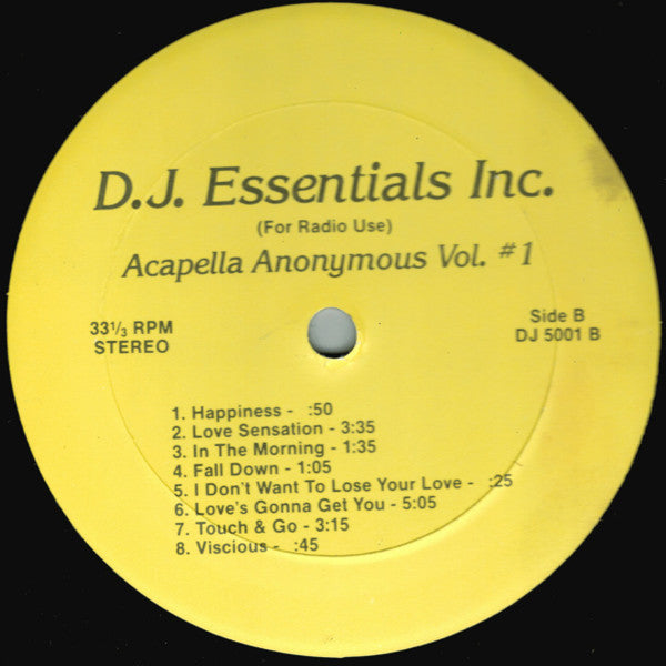 Various – Acapella Anonymous Vol. #1 (LP, Comp, Unofficial) vinyl record | Paranoise Records
