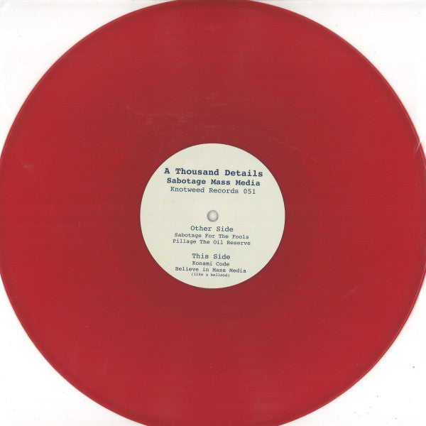 A Thousand Details - Sabotage Mass Media E.P. — back sleeve
