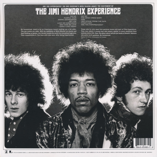 Jimi Hendrix Experience, The - Are You Experienced — back sleeve