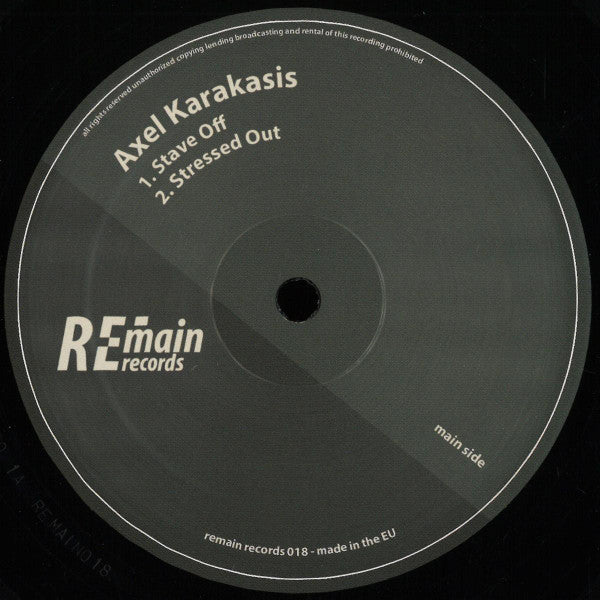 Axel Karakasis – Stave Off EP (12", EP) vinyl record | Paranoise Records