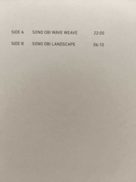 Alva Noto – Wave Weave - Sono Obi (12", EP, Pic, Gat) vinyl record | Paranoise Records