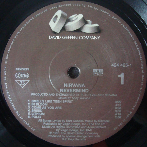 Nirvana – Nevermind (LP, Album, RE, RP, 180) vinyl record | Paranoise Records