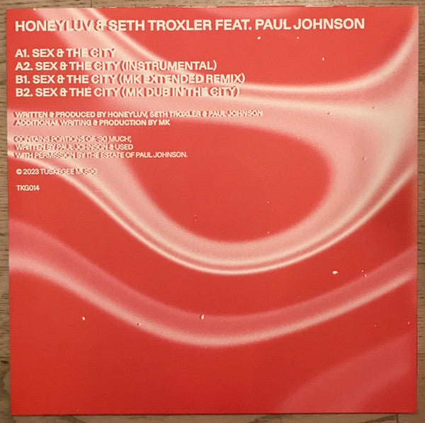 HoneyLuv & Seth Troxler Feat. Paul Johnson - Sex & The City EP — back sleeve