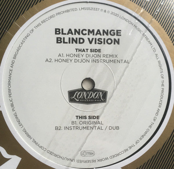Blancmange – Blind Vision (Honey Dijon Remixes) (12", Single) vinyl record | Paranoise Records